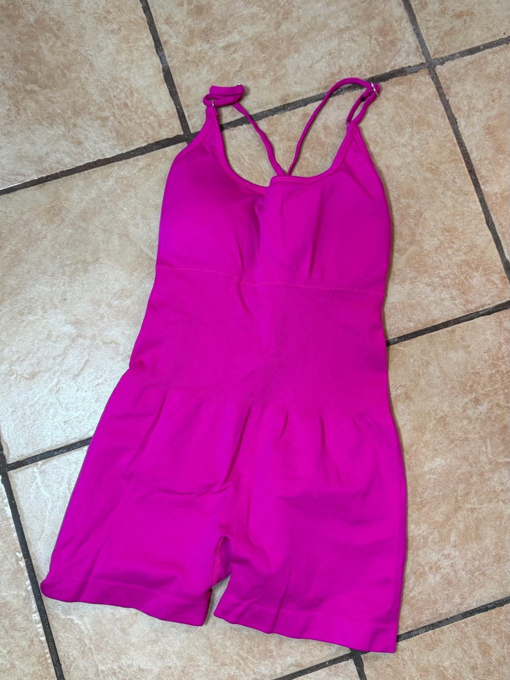 Fuchsia One-Piece Romper Swimsuit